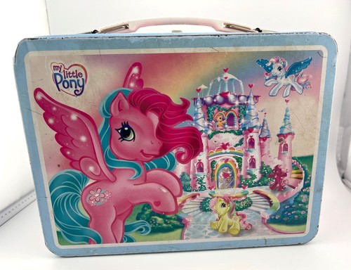 My Little Pony Tin Lunchbox 2007 Hasbro Metal Vintage Twinkle Bloom Pegasus - Picture 2 of 8