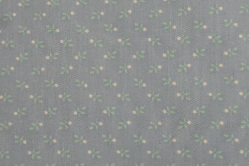 Fabric 100% Cotton YARDAGE LIGHT BLUE with tiny white flowers and green stems
