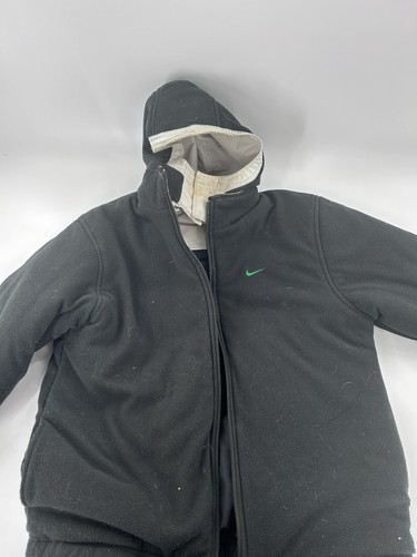 Nike Youth Medium Hoodie Puff Reversible Winter Jacket Gray Tag - Picture 8 of 9
