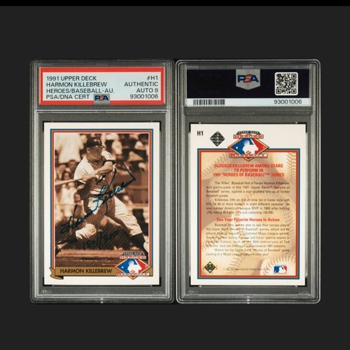 1991 Upper Deck Heroes Of Baseball Harmon Killebrew Autograph PSA 9 - Picture 1 of 3
