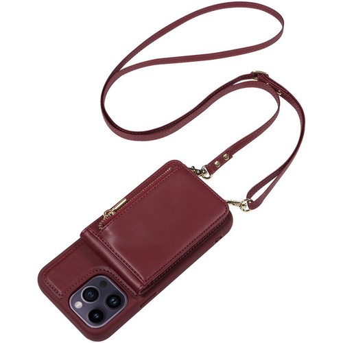 Crossbody Lanyard Case For iPhone 15 14 Pro Max 13 12 11 Leather Wallet Cover - Picture 22 of 22