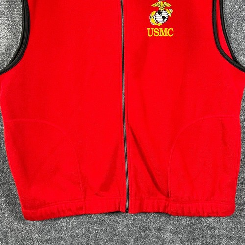 USMC Cuerpo de Marines de los Estados Unidos AKWA EE. UU. Hecho en EE. UU. Chaleco polar rojo XL *Defecto menor - Imagen 3 de 12