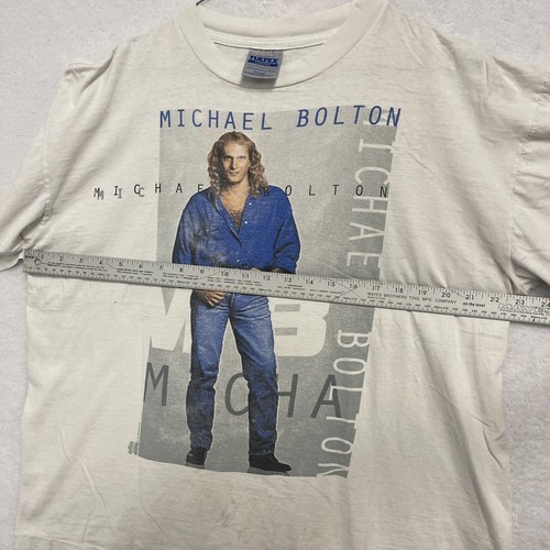 Rare Vintage 1995 Michael Bolton World Tour SS T-Shirt White Late 90s Tultex XL - Picture 14 of 17