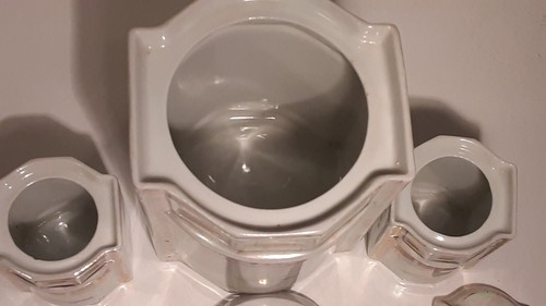 Vtg. 3 Piece Germany Lusterware Canister Set w/ Lids, Flour,Pepper,Ginger - Picture 6 of 15