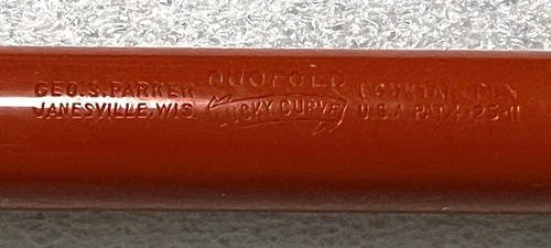 Restored 1920's Parker Sr. Duofold Lucky Curve Chinese Red Permanite ink pen - Picture 5 of 7