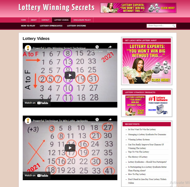 Money Making Website Lottery-Winning-Secrets blog Free Hosting / Installation