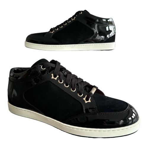 JIMMY CHOO MIAMI TRAINERS LADIES JC SNEAKERS Black Sudue Leather UK6 39 RRP £349