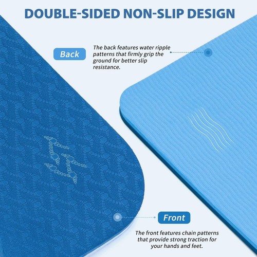 Yoga Mats, Sportneer 8mm TPE Eco Friendly Extra Thick Exercise Mat with Knee Pad - Picture 2 of 7