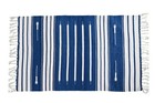 Handmade Cotton Dhurrie Rug.2x3ft. 60x90cm Reversible Natural Rug Indigo Blue