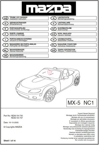 MAZDA MX-5 NC OEM GEPÄCKTRÄGER ROADSTER MIT STOFF VERDECK TRÄGER EDELSTAHL - Bild 11 von 12
