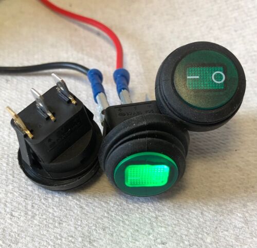 3 pcs LED 12V 20A Car Boat ON/OFF Round Waterproof Rocker Toggle Switch US - Picture 3 of 16