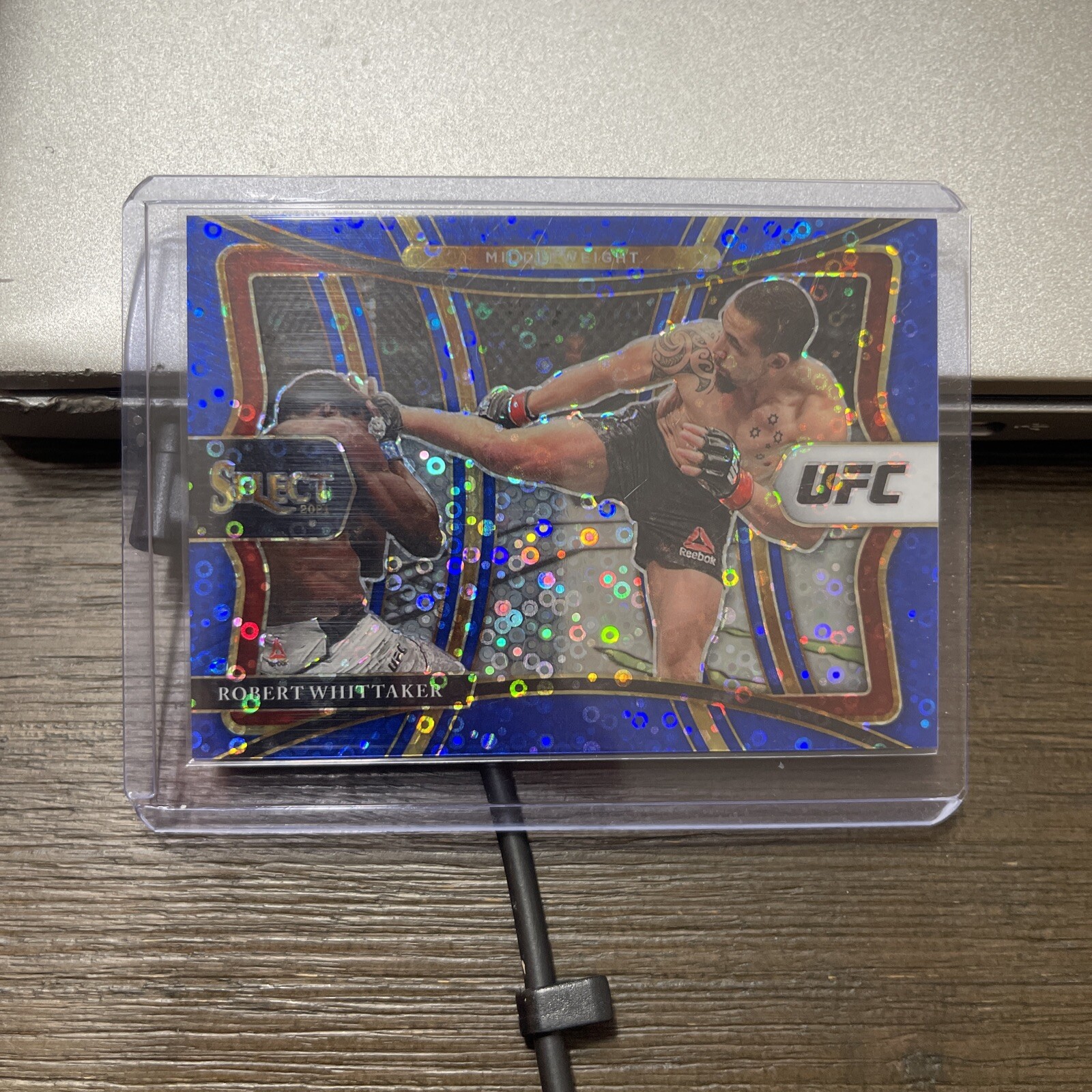 2021 Panini Select UFC Premier Level Blue Disco Prizm /99 Robert Whittaker #107