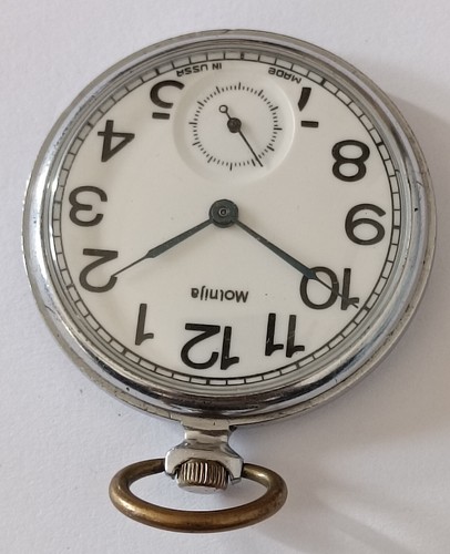 RARE MOLNIJA ~18J VINTAGE RUSSIAN USSR SOVIET POCKET WATCH - Picture 3 of 5