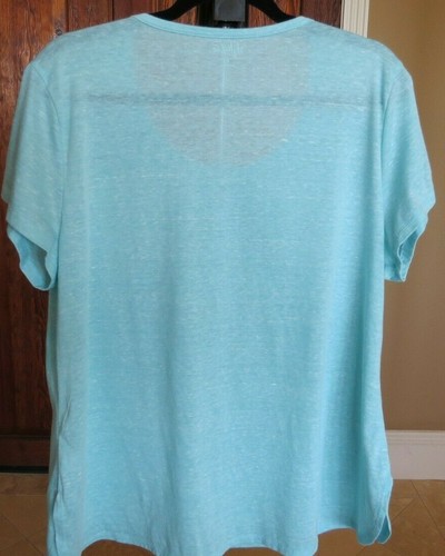 SALE Style & Co. XL Green Polyester Cotton Relaxed Fit Women's Short Slv TShirt - Picture 3 of 8