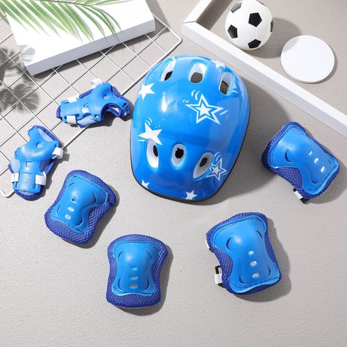 Conjunto de equipo de protección deportiva para niños niñas casco con rodillera coderas protectores de muñeca - Imagen 24 de 42