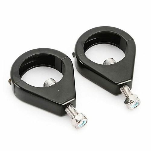 Aluminum Black Turn Signal Light Clamps Mount Bracket For Harley 41mm Fork AI - Picture 2 of 6