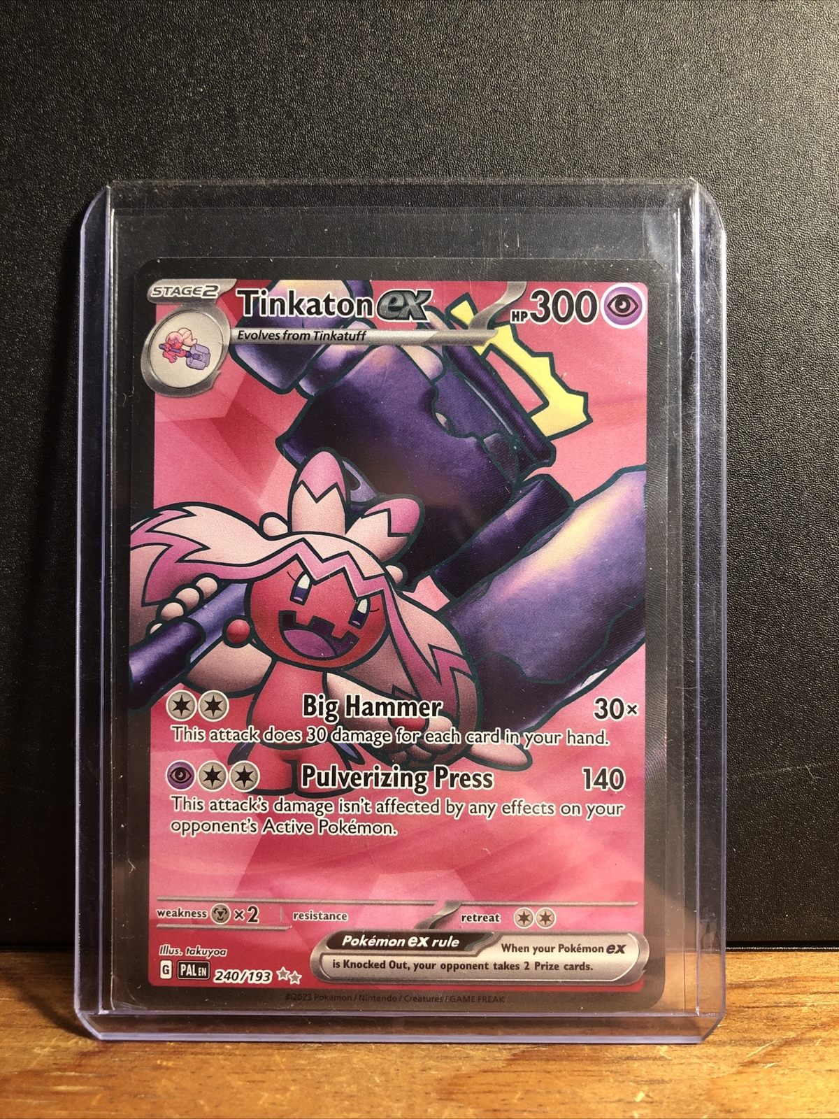 š„Pokemon Paldea Evolved Tinkaton EX-Ultra Rare-Full Art-#240/193-Mintš„