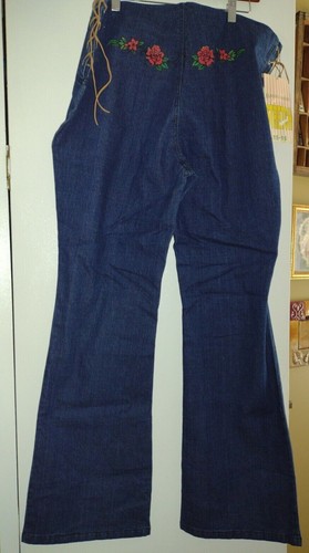 Pantalones de mezclilla elásticos Claudio Nucci Vese con aplique de vinilo rosa lados de cuero - Imagen 5 de 7