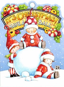 mary engelbreit snow babies have a ball sunrise christmas card new mary englebreit christmas cards