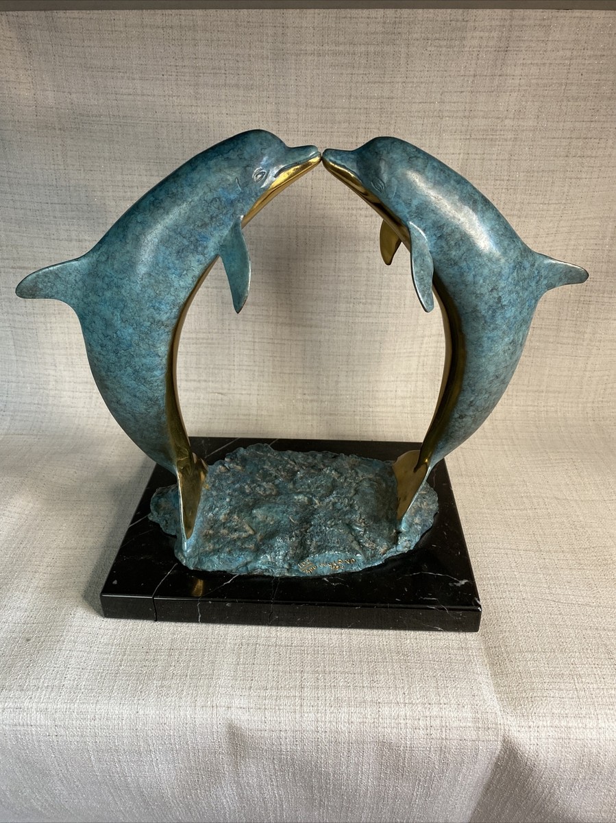 Wyland “Kissing Dolphins” Enameled Bronze Sculpture - SN 120/300