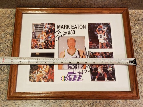 Utah Jazz Mark Eaton Autogramm Zwillinge Enterprise Wirbel Vintage Druckknopflasche Mütze (Y1) - Bild 2 von 24