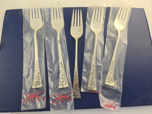 Juego de 6 tenedores de ensalada de plata esterlina de 6 7/8" tapices de Reed & Barton 7,3 oz. Precintado - Imagen 2 de 18