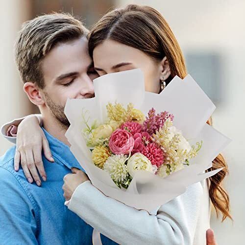 20 PCS Transparent White Floral Wrap Matte Floral Wrapping Paper Flower - Picture 5 of 6