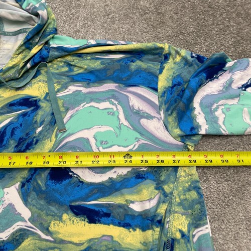 Jones New York Watercolor Hoodie Sweatshirt Womens 1X Colorblock Thumbholes - Picture 9 of 10