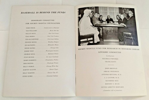1957 Mickey Mantle Fund for Hodgkins Disease Press Reception Program - Imagen 3 de 9