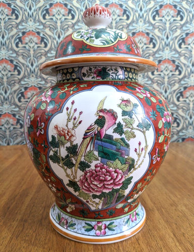Antike chinesische Qing 19. 20. Jahrhundert Famille Rose Emaille Deckel Ingwer Dose Urne - Bild 5 von 19