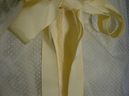 Vtg Yellow Polka Dot Chiffon Ruffled Prairie Boho Maxi Dress Size 0 Old Fashion - Picture 6 of 12