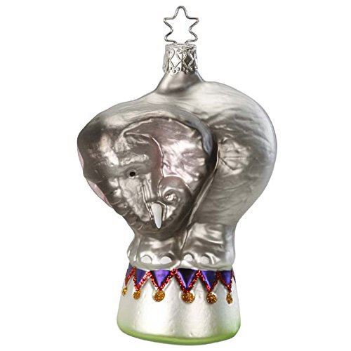 Inge Glas Elephant Steady Toes 1-070-14 German Glass Orn NEW w/FREE Gift Box - Picture 1 of 1