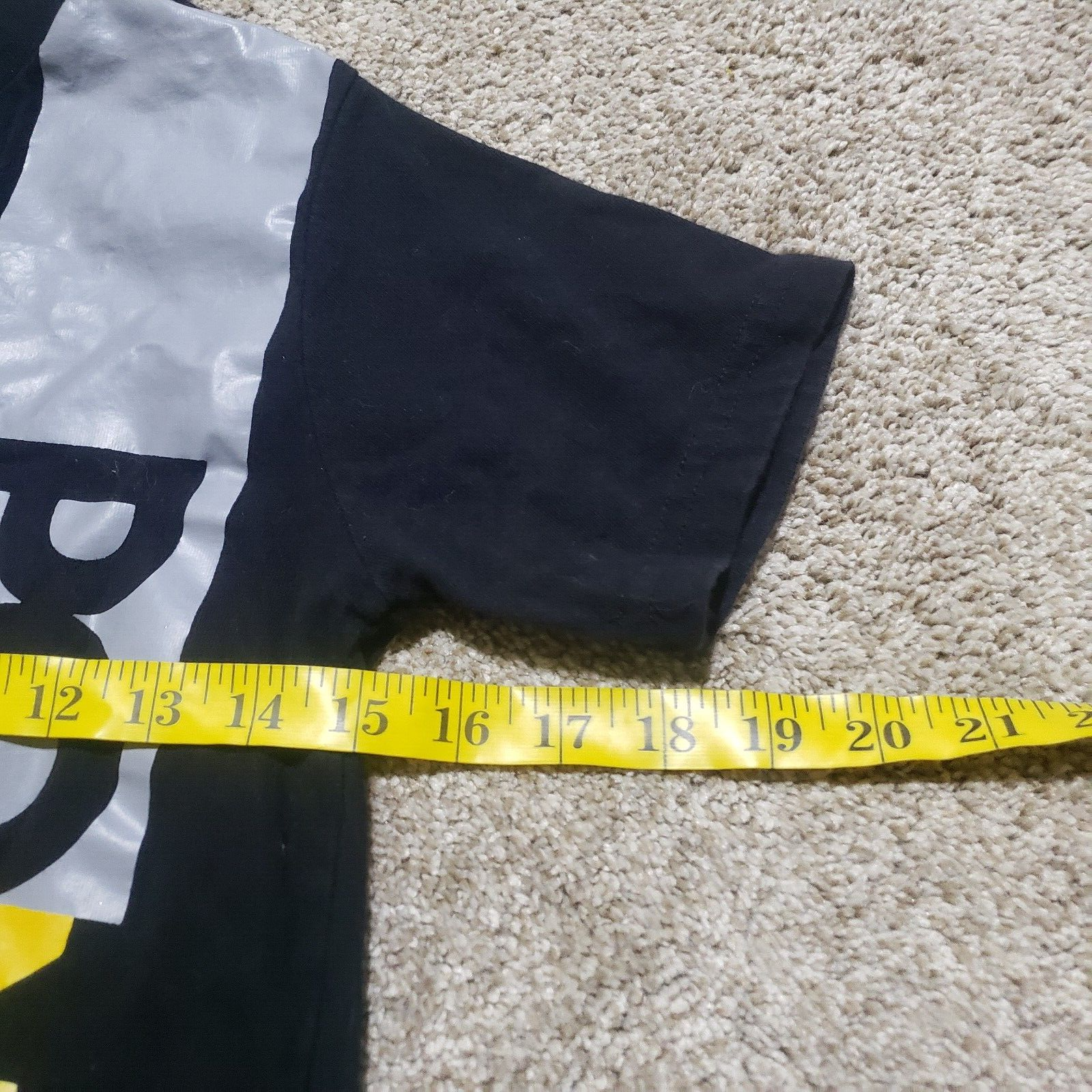 T shirt maglietta PONY tinta unita nera manica corta ragazzo bambino taglia S small (8)