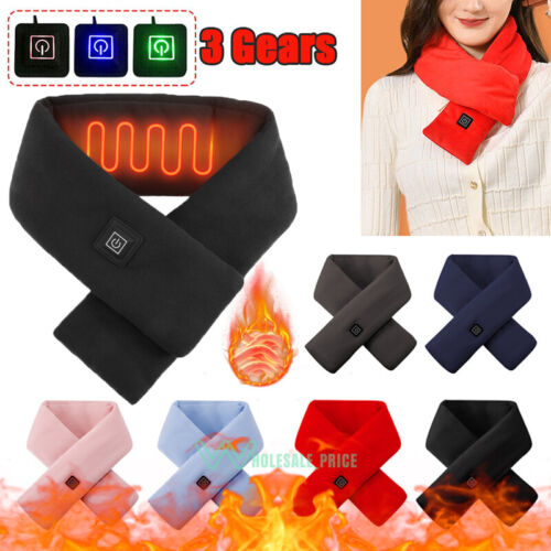 Electric Heated Scarf Battery Neck Heating Pad Winter Neck Warmer Shawl USB - Afbeelding 1 van 27