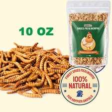 10 OZ Non-GMO Dried Mealworms for Wild Birds Food Blue Bird Chickens Hen Treats