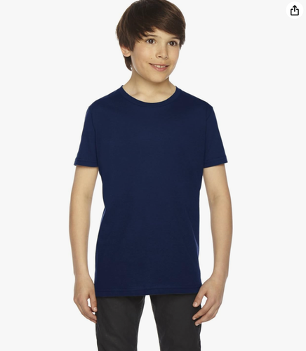 American Apparel Size 6 Kids Crewneck Fine Jersey Short-Sleeve Blue T-Shirt Lot - Picture 7 of 9