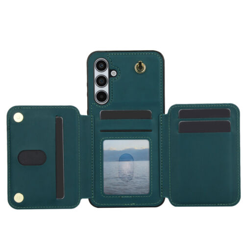 Luxury Zipper Leather Card Slot Cover Case For A72 A73 A55 A54 A13 A14 A53 A15 - Picture 8 of 19