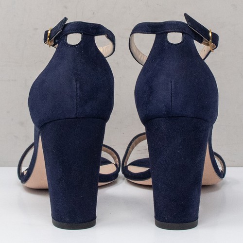 Stuart Weitzman Nearlynude Nice Blue Suede Sandals, Size 11.5 M - Picture 5 of 8