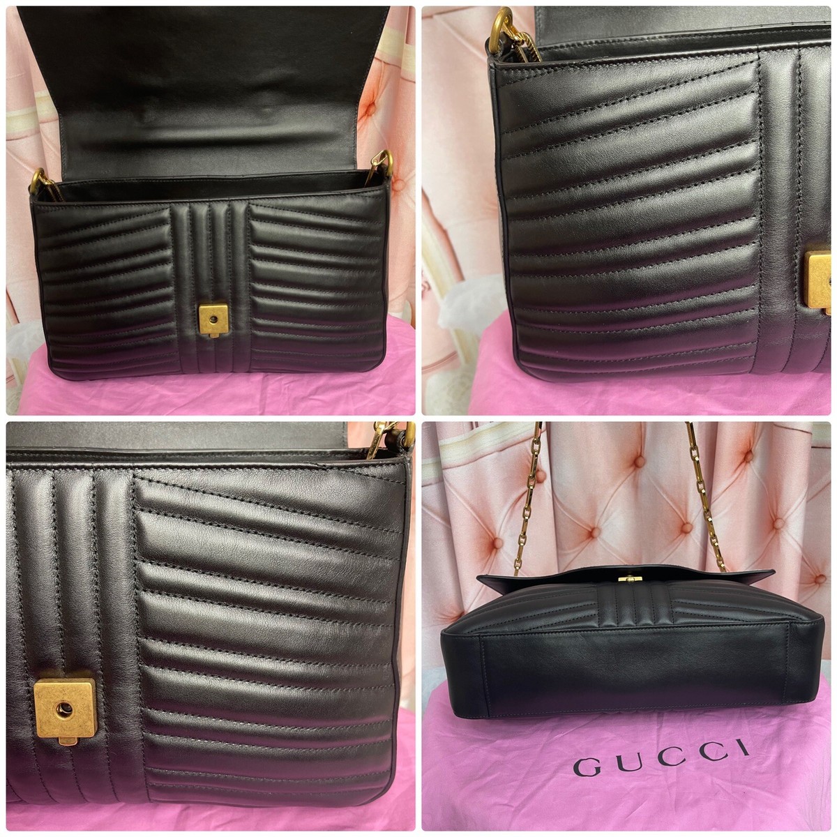 GUCCI BAMBOO LEOPARD CALF- HAIR SATCHEL/SHOULDER BAG NEW
