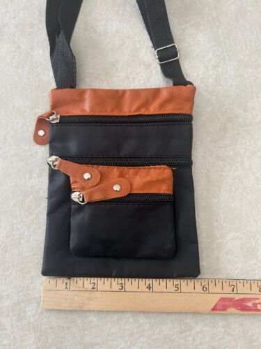 Bolso de hombro bandolera negro y marrón - 4 bolsillos - Imagen 5 de 11