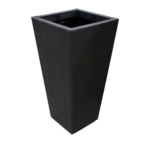 Sonata 17.8 In. X 36 In. Slate Rubber Self-Watering Planter Decorative Pots