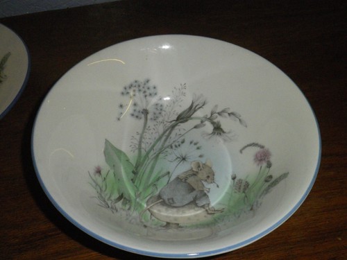 VINTAGE NURSERY SET CUTE MOUSE DECORATION 4 PIECE BY ELIZABETH POTTERY - Bild 5 von 7