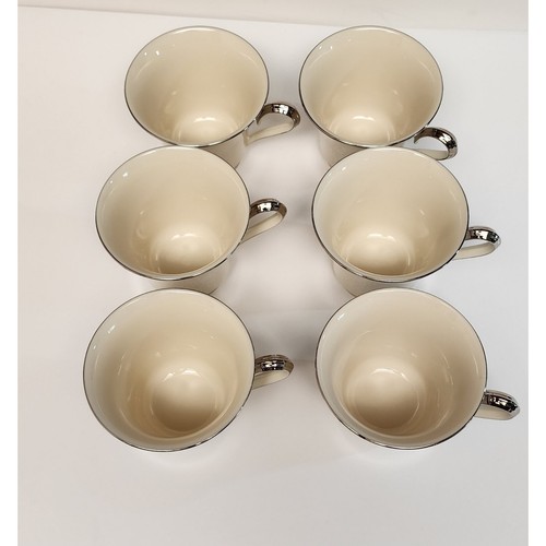 Lenox Moonspun Fuß 6er Set Tasse & Untertasse Elfenbein/Silberrand - Bild 9 von 11