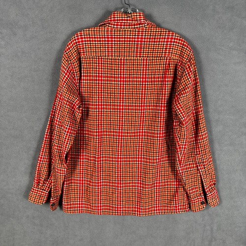 Vintage JC Penney Flannel Shirt Mens M Plaid Wool Blend JCPenney Shacket 60s 70s - Picture 6 of 9