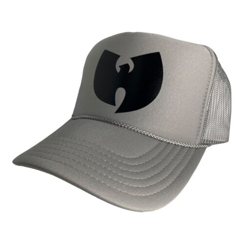 NEU WU TANG CLAN GRAUE MÜTZE 5 PANEL HOHE KRONE TRUCKER DRUCKKNOPFLASCHE NY TRENDY RETRO - Bild 3 von 5