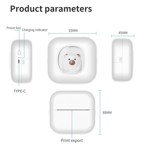 Mini impresora térmica de bolsillo BT impresora inalámbrica de etiquetas adhesivas para teléfono J8M0 - Imagen 12 de 12