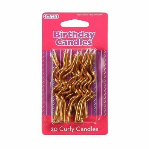Velas para Pastel de Cumpleaños DORADAS Fiesta RIZADAS Paquete de 20 Celebración Decoración Divertida - Imagen 5 de 13