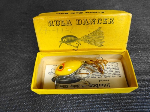 Vintage 1947 Arbogast Hula Dancer Lure With Box & Paperwork in Yellow - Picture 10 of 12