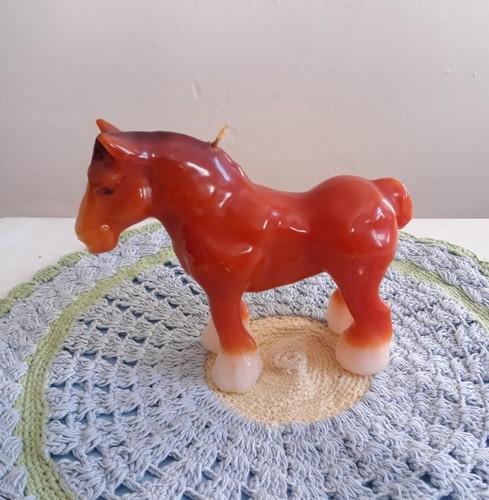 Vintage Clydesdale Horse Candle Hard Wax 5.5 x 6.5" Never Burned RARE - Picture 2 of 12