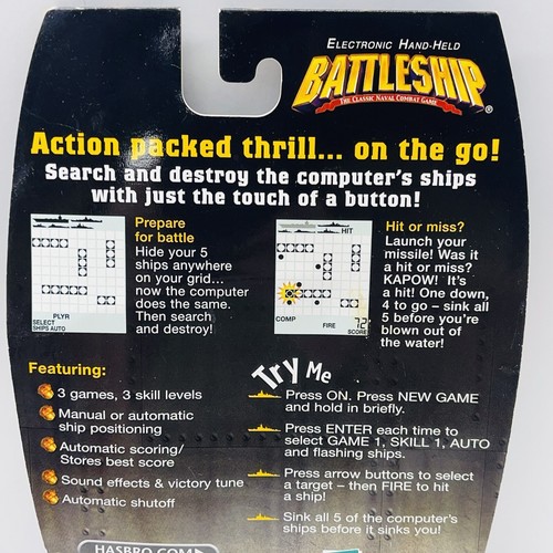 Vintage 2002 BATTLESHIP Electronic Hand Held Game Hasbro Milton Bradley NEW - Picture 9 of 12